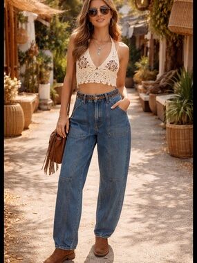 Old Navy OG Straight Jeans Women’s Sz 6 High Waist Barrel 90s Vintage Dark Wash